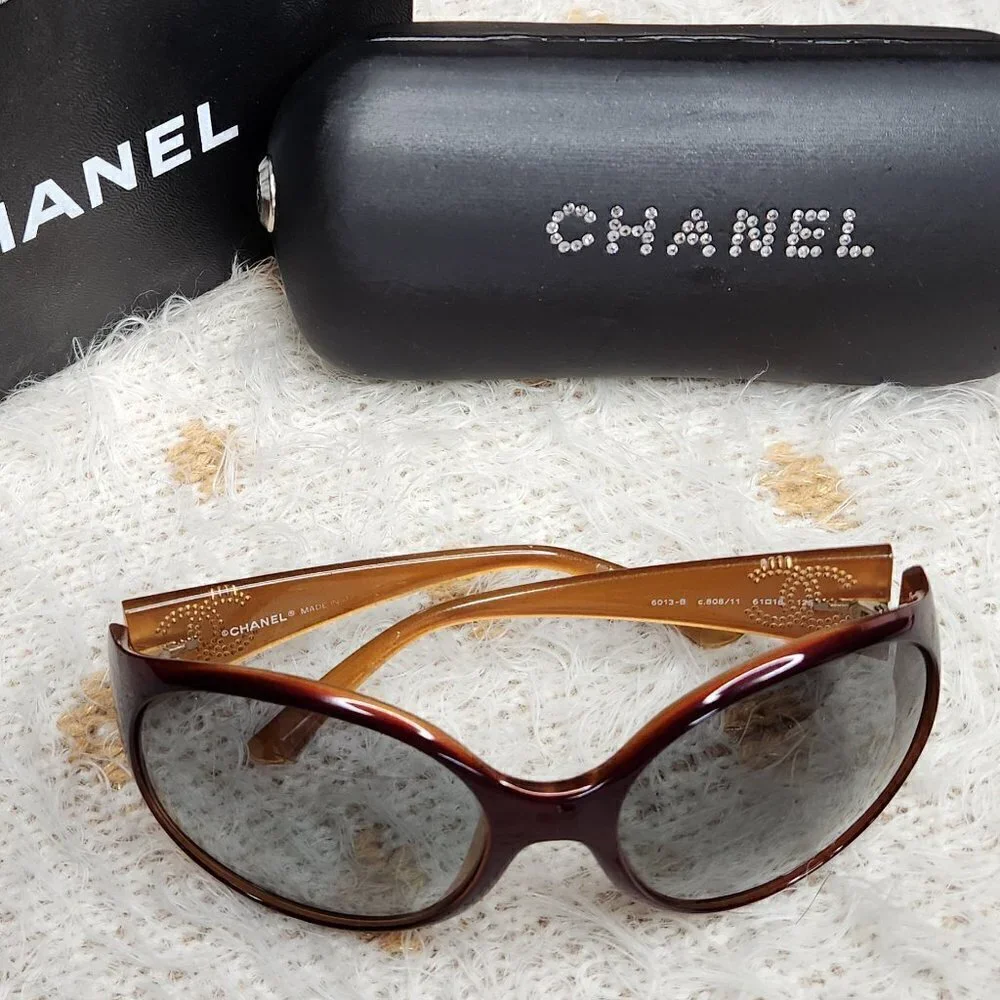 Chanel Monogram CC Sunglasses 6013-B, Authentic